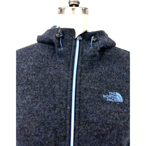 The North Face Womens Size M Zermatt Full Zip in Blue Hooded Wool Blend - Picture 5 of 11
